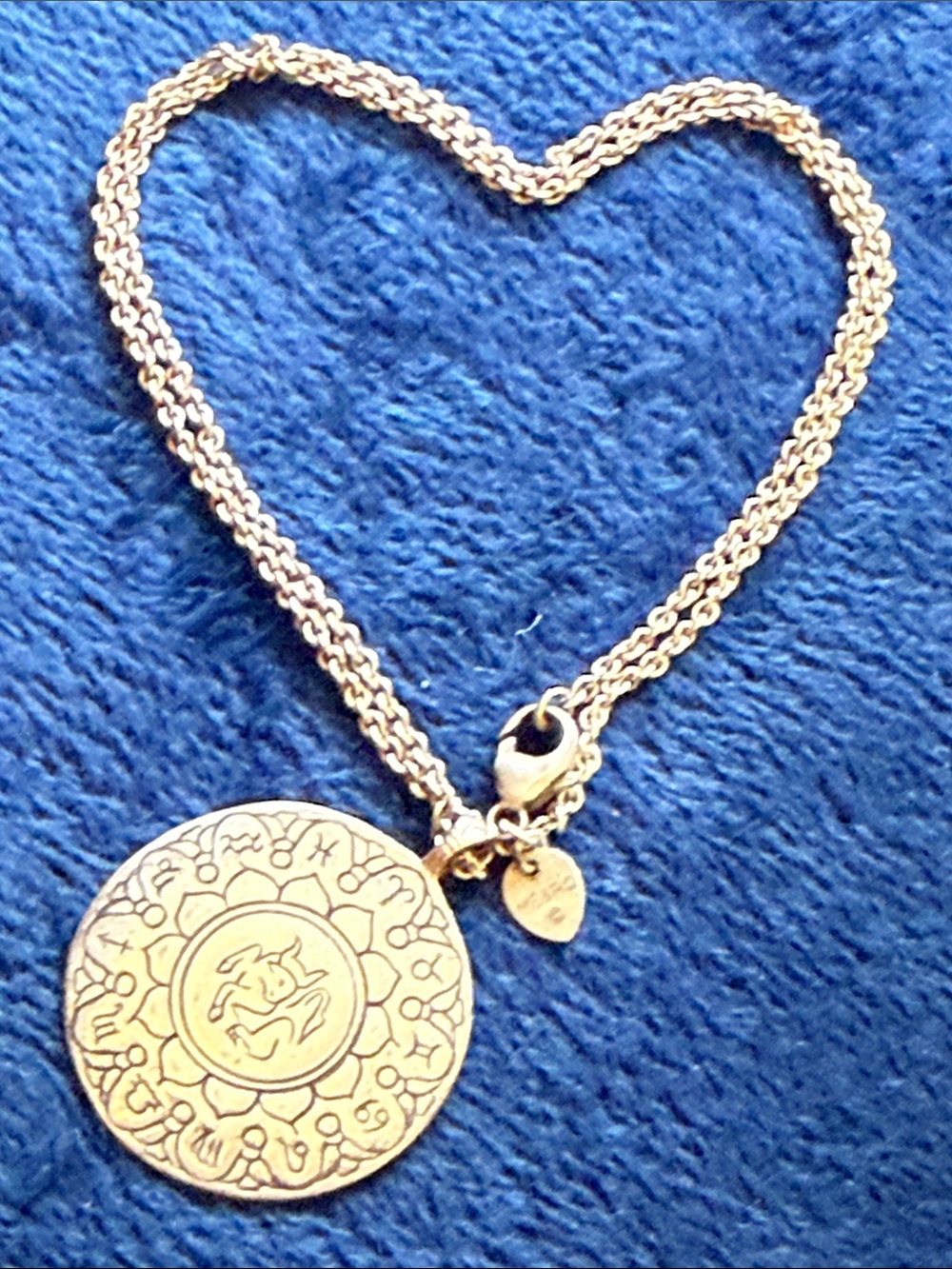 Authentic Me & Ro XL 1” Sterling Silver Zodiac Etched Pendant Necklace - Taurus